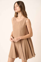 H30284-GODET DETAIL WIDE LEG ROMPER