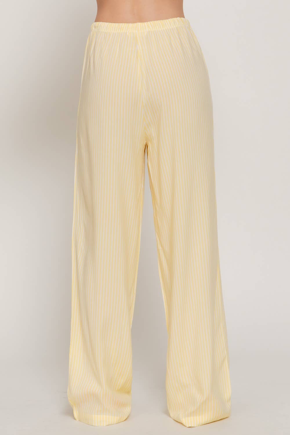 Waist Band with String Stripe Print Woven Pants
