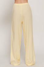 Waist Band with String Stripe Print Woven Pants