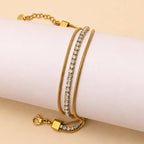 18K STAINLESS TARNISH FREE RHINESTONE BRACELET | 40B5269
