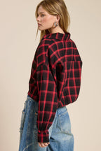 Plaid Button Up Crop Shirt