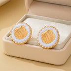 Nautical Seashell Enamel Stud Earrings | 80E62125