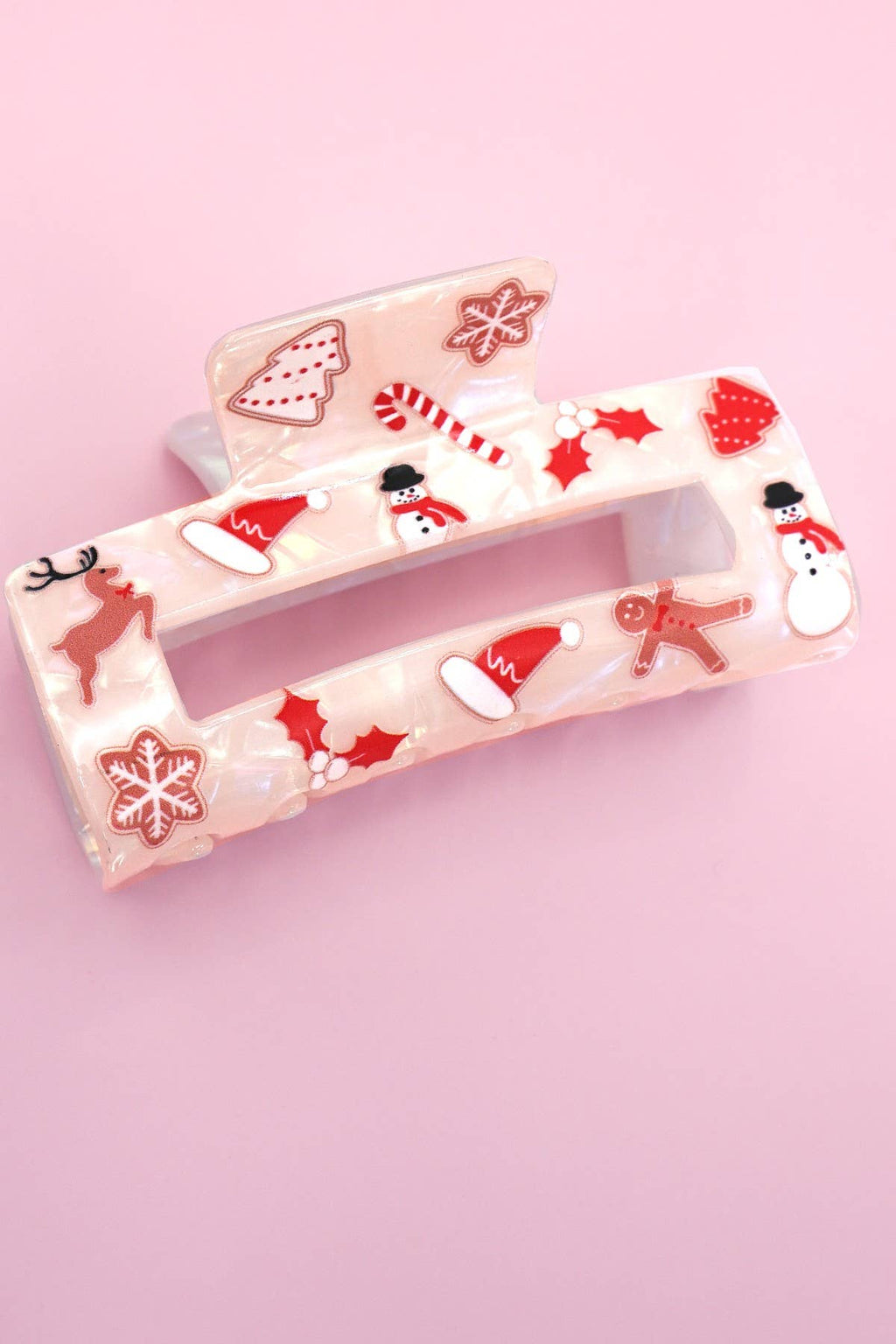 CHRISTMAS TREE SANTA HOLIDAY HAIR CLAW | 40H947