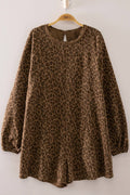 NP71141-Leopard Print Long Sleeve Romper