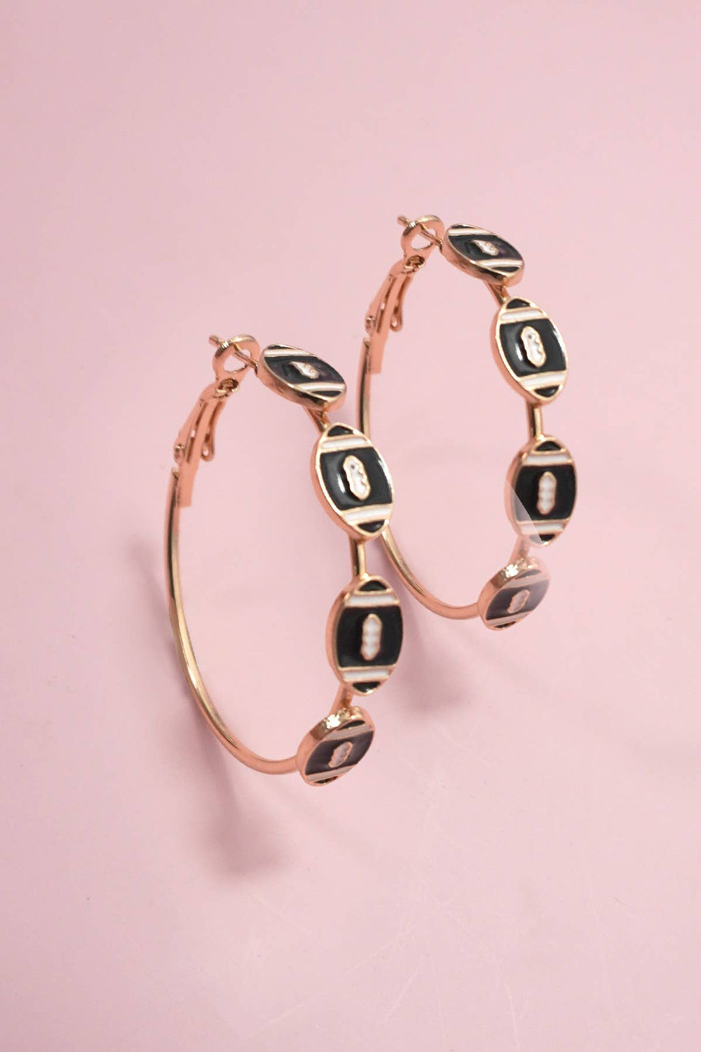 Gameday Football Baseball Hoop Earrings | 40E501