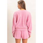 Contrast Sweatshirt & Shorts Set
