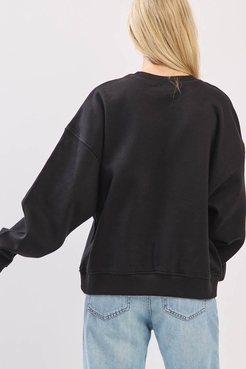 Mallard Ducks Graphic L/S Relaxed Fit Fleece Sweatshirts