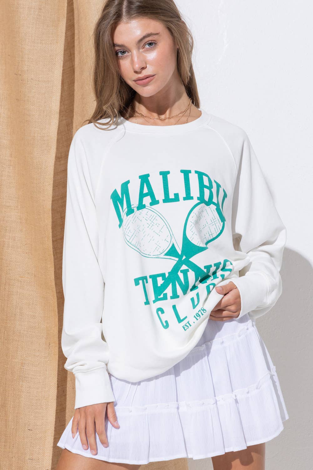 31142T - French Terry Raglan Graphic Tennis Sweatshirt