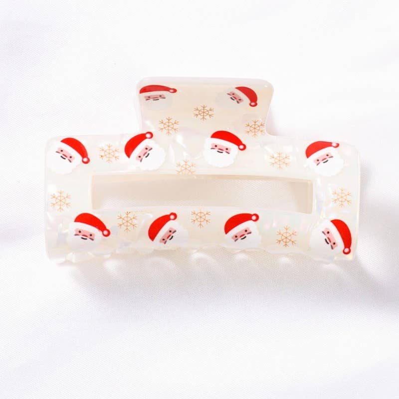 CHRISTMAS TREE SANTA HOLIDAY HAIR CLAW | 40H947