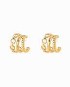 3-Line Horsebit Hoop Earrings