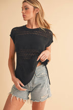 3231FN Ameena Open Stitch Mesh Tank