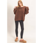 Ribbed Knit Patch Pocket Sweater