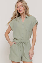 Dolman Short Sleeve Shirt & Shorts Linen Effect Set