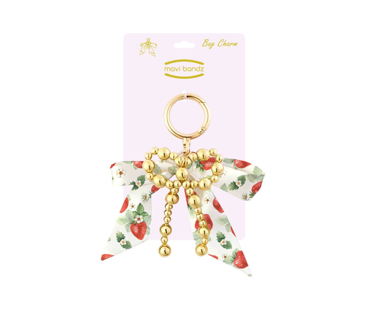Strawberry Bow Purse Bag Charm Keychain
