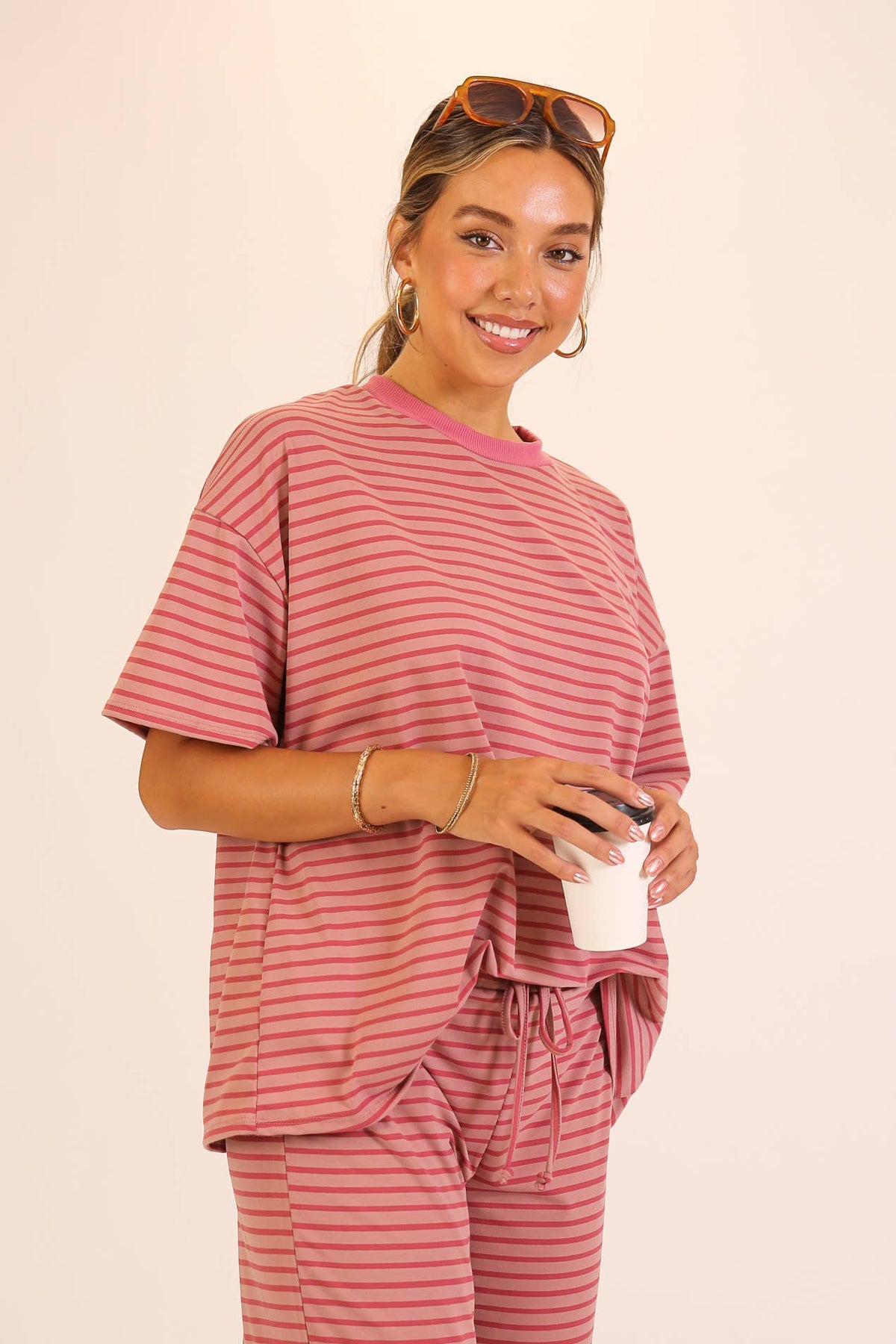 Striped Lounge Top & Pants Set