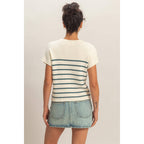 Sleeveless Ribbed Striped Knit Top