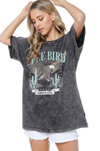 Free Bird America Graphic S/S Washed Boyfriend Fit Tee