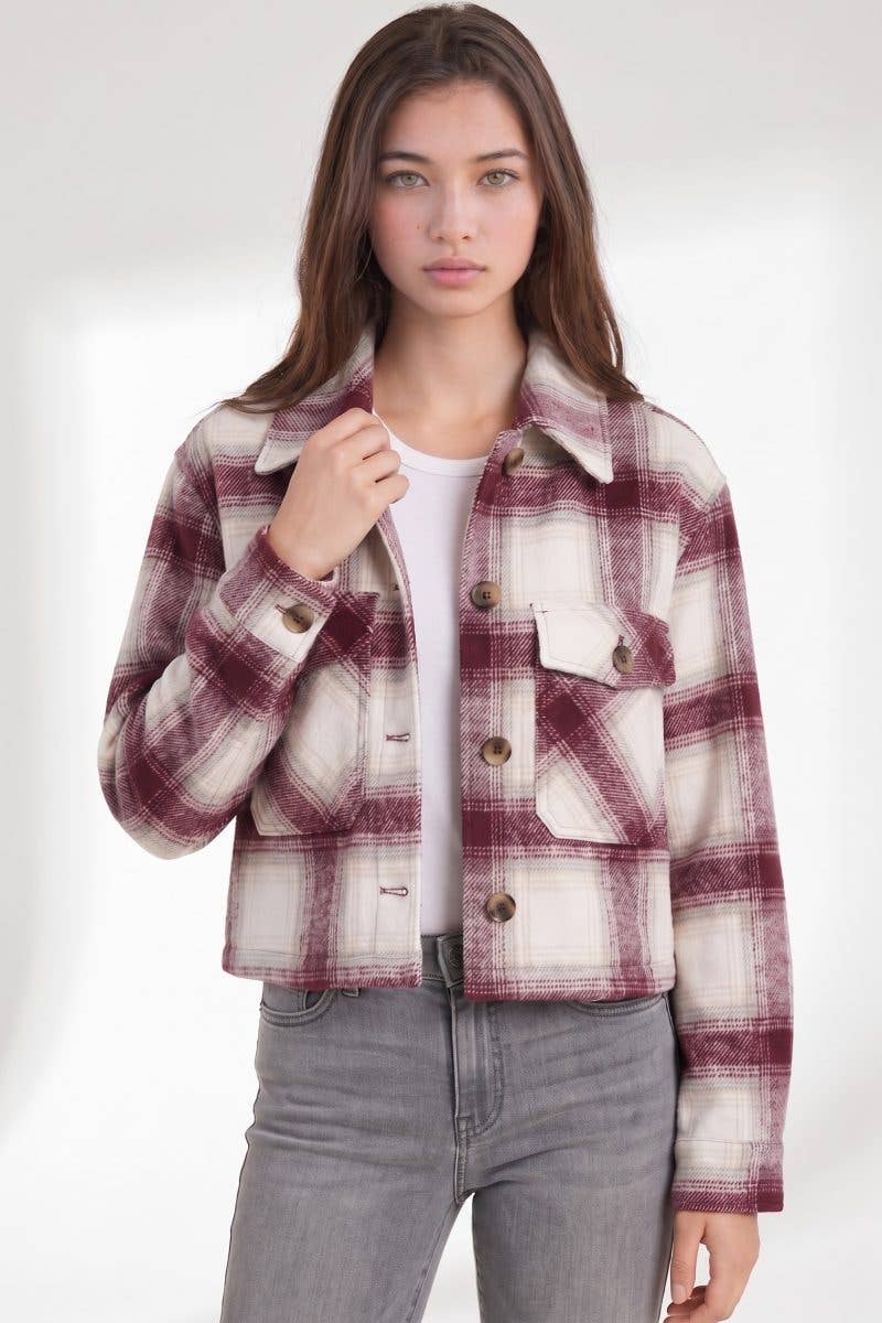 Plaid Cropped Shacket