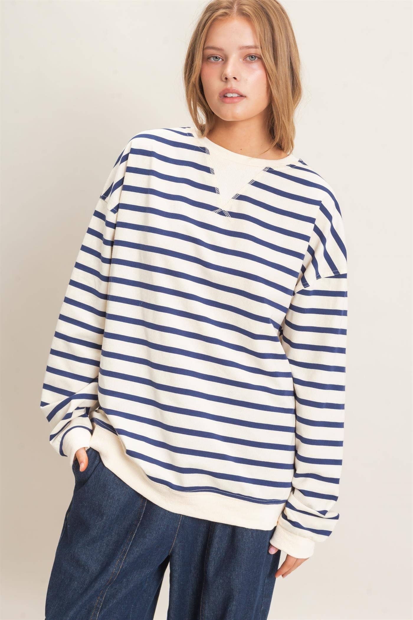 Striped Long Sleeve Pullover