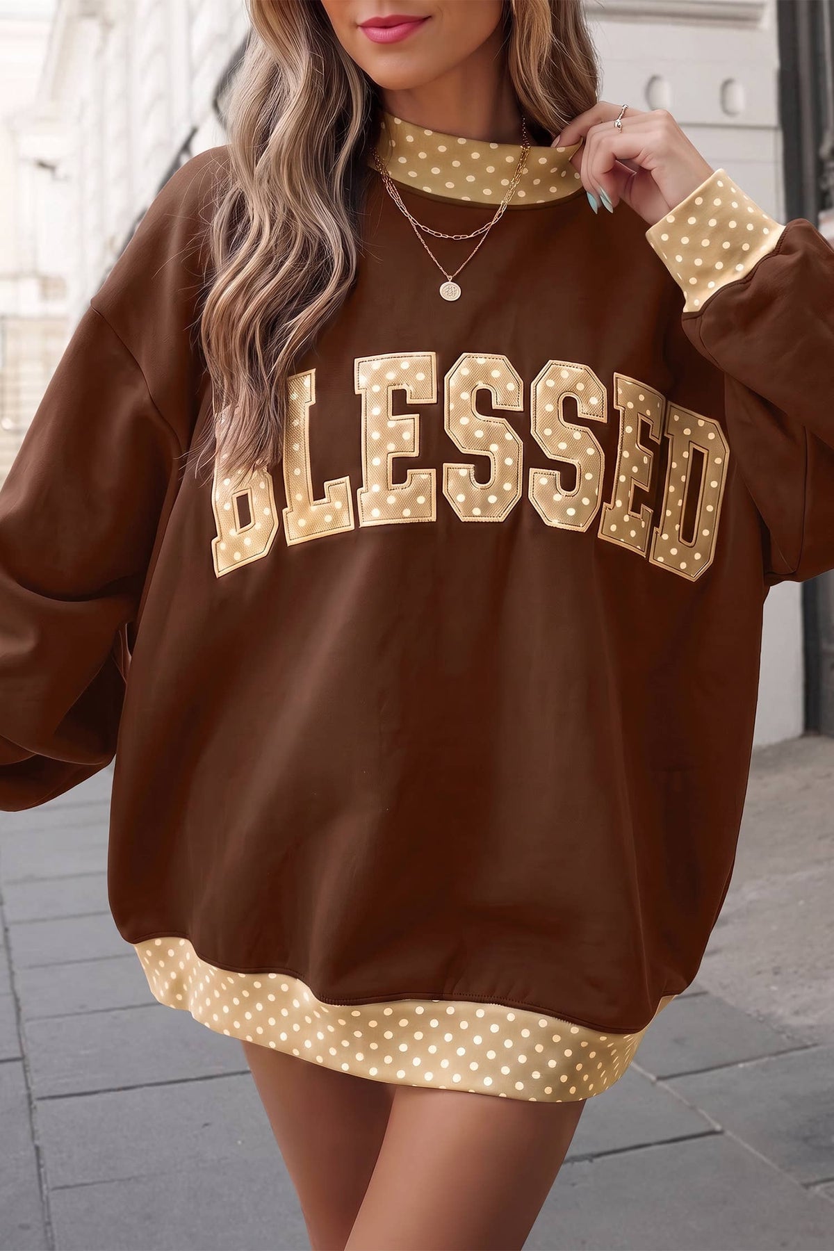 BLESSED Graphic Mockneck Oversized Sweatshirt | S-4X