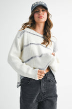 379BK Mona Knit Stripe Pullover Sweater