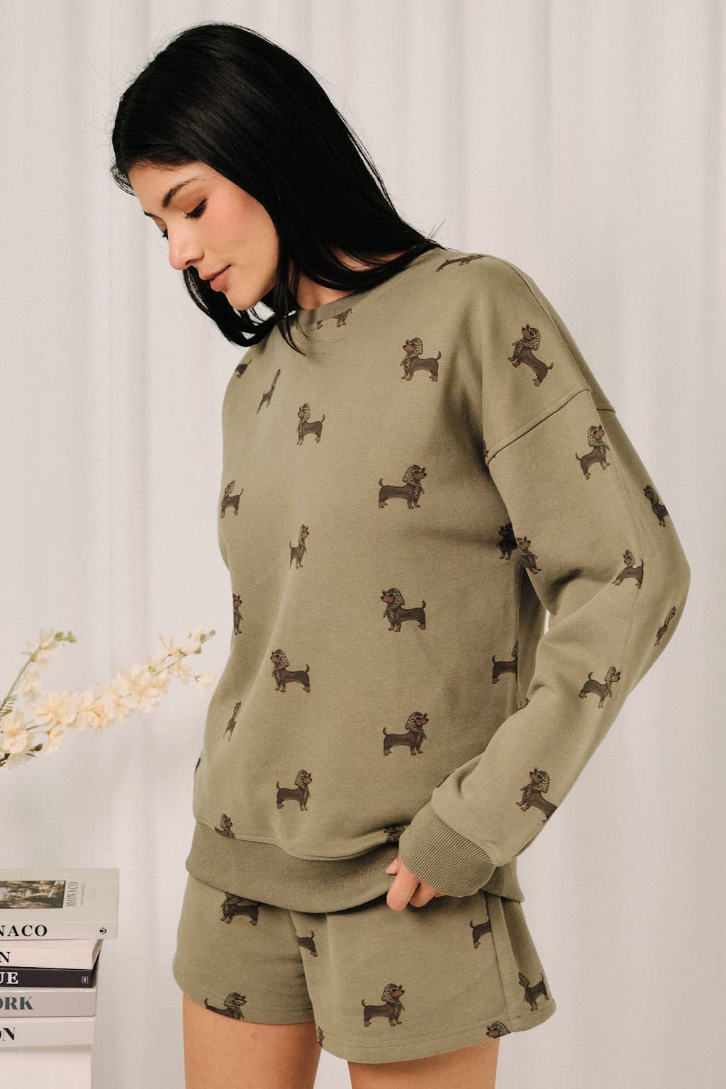 Weenie Dog All Over Print Crew Neck Sweatshirt