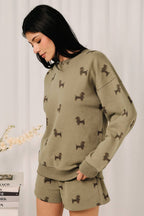Weenie Dog All Over Print Crew Neck Sweatshirt
