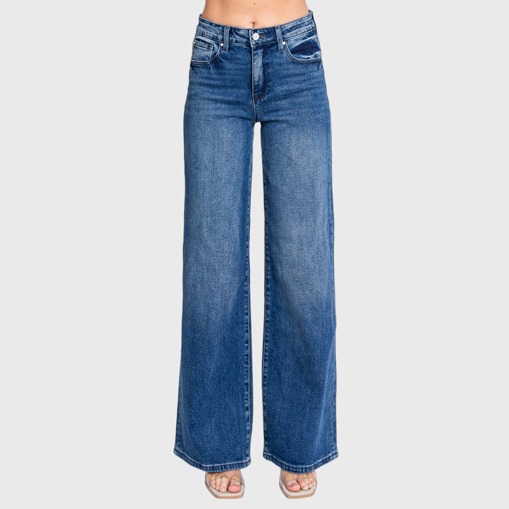 P1058W-DM HIGH RISE COMFORT STRETCH WIDE LEG JEANS