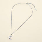 Stainless Steel Crescent Moon Pendant Necklace