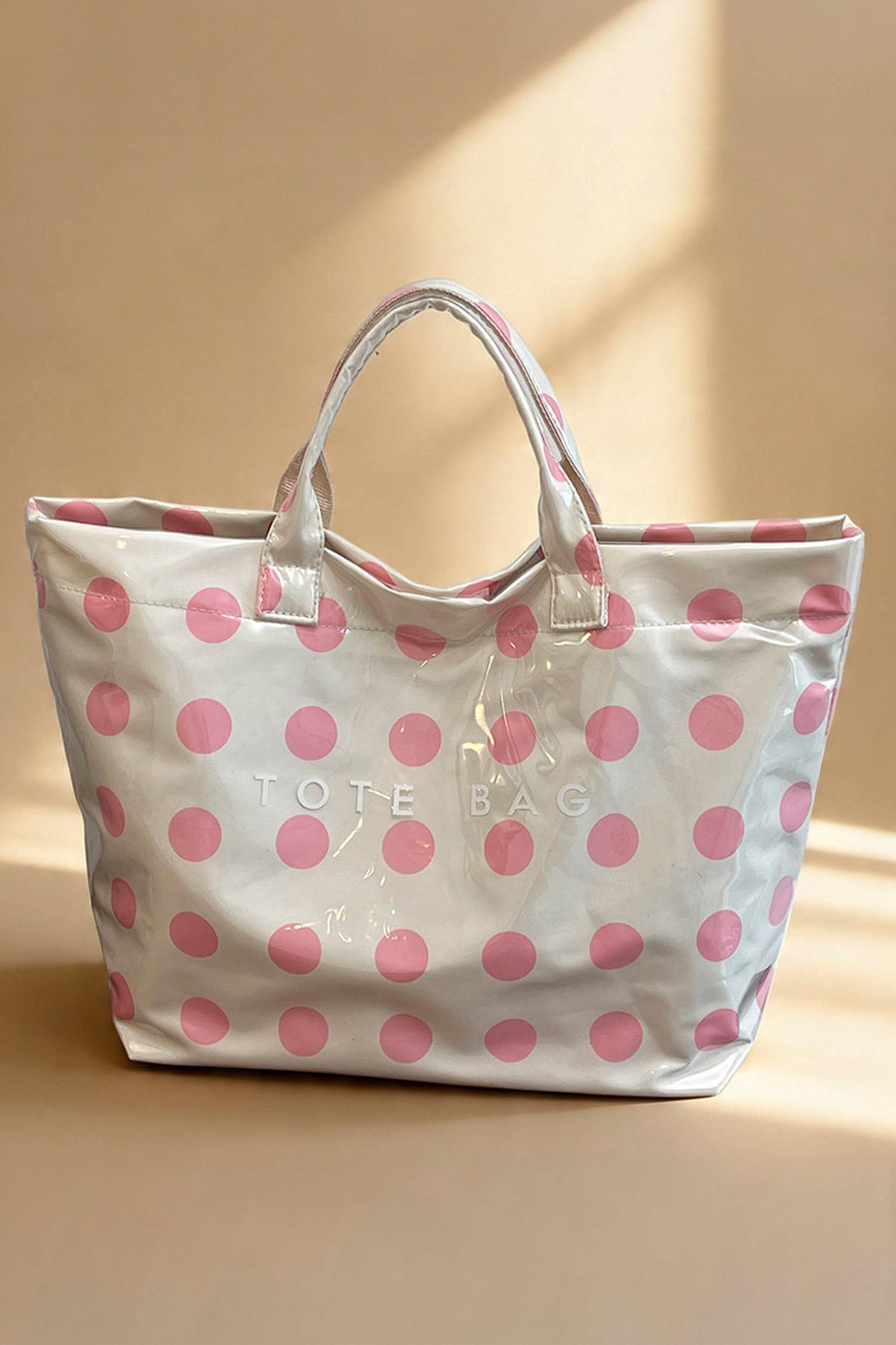 LAS Polka Dot Durable Waterproof PVC Tote Bag
