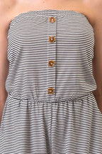 AR35899S - FRONT BUTTON DETAIL STRIPE ROMPER