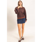 Striped Crew Neck Sweatshirt