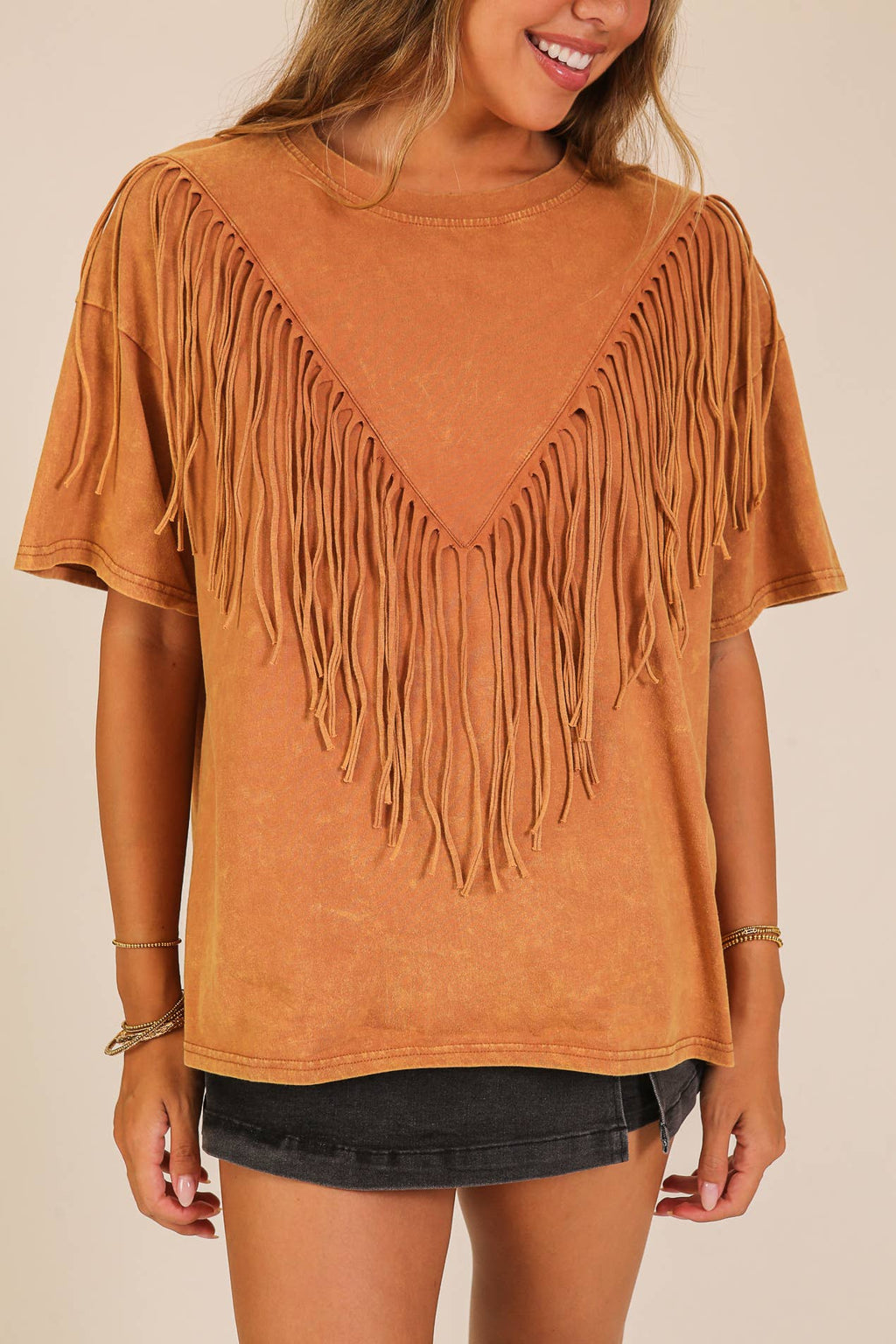 Vintage Fringe Boho Washed Tee