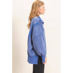 Mineral Wash Snap Collar Pullover