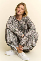PLUS SIZE HUNTING CAMO LONG PANTS LOUNGE SET