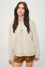 ZELDA MARTINI BEAD STRIPED SWEATER