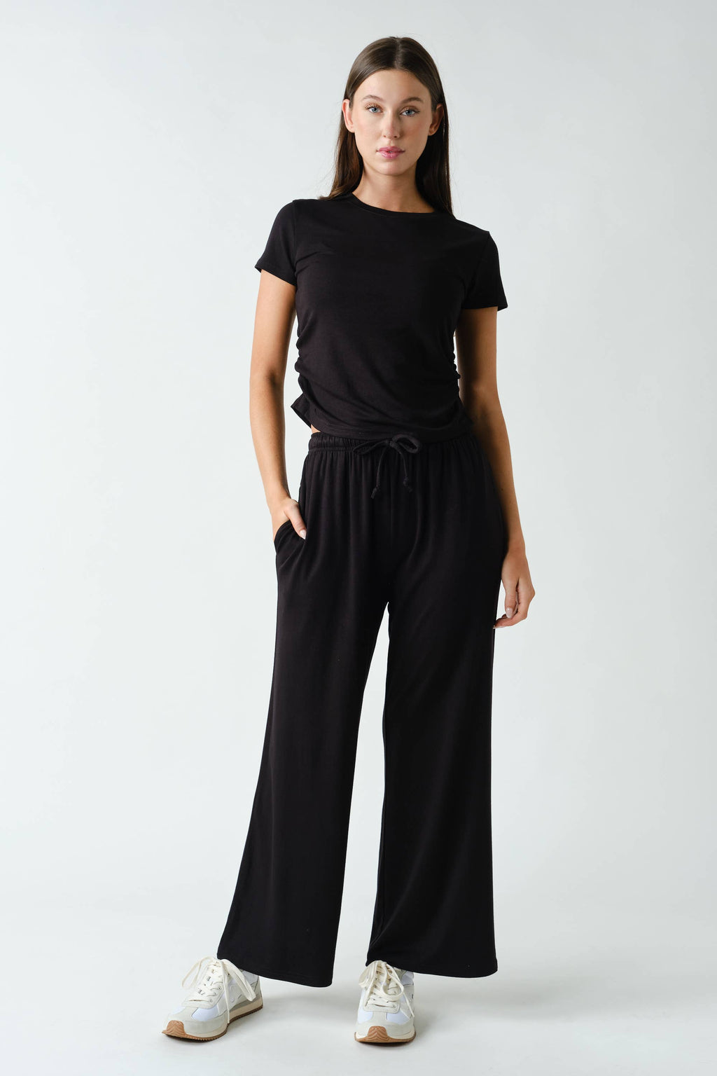 Marlow Short-Sleeve Ruched Two-Piece Set