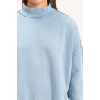 Acid Washed Mock Neck Sweatshirt