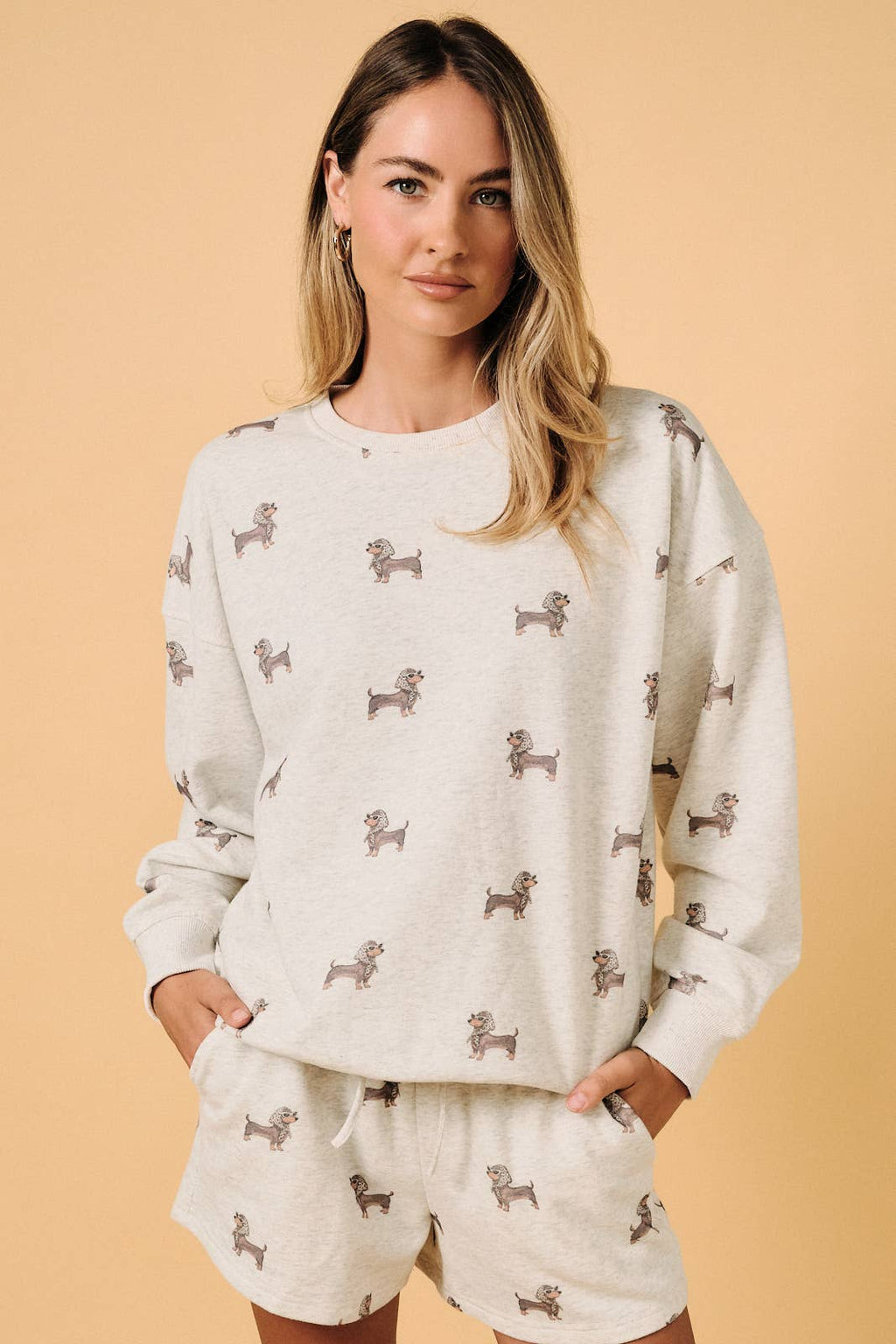 Weenie Dog All Over Print Crew Neck Sweatshirt