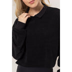 Collared Rib Knit Top