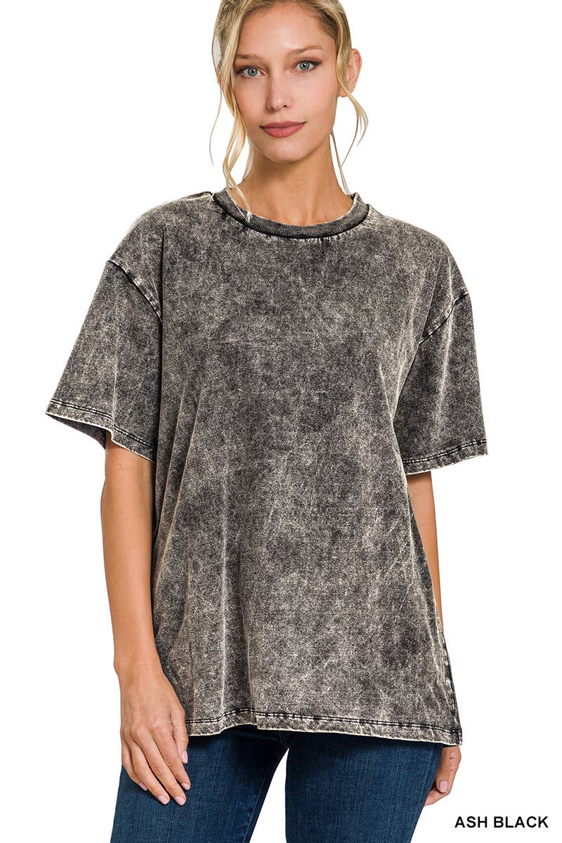 `Vintage Wash Oversize Cotton Tee