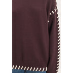 Blanket Stitch High Neck Sweater