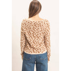 Leopard Print Cardigan Sweater
