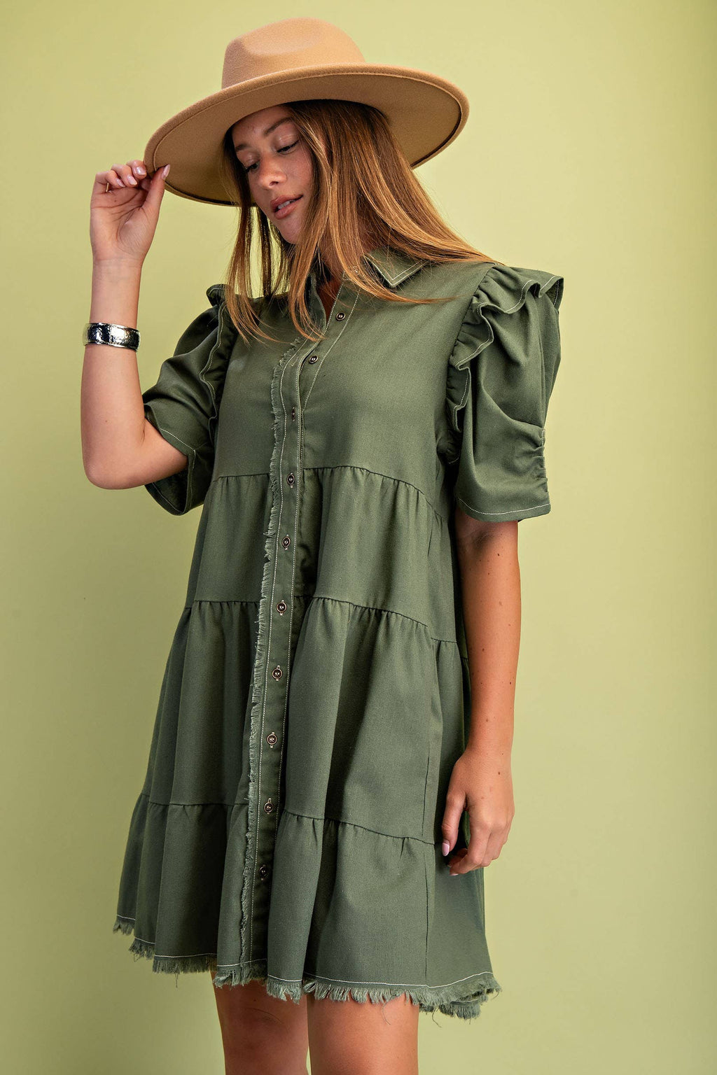 Linen Button Up Shirt Dress