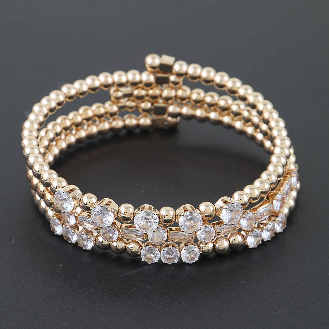 Multi Rhinestone Beaded Bracelet