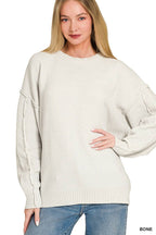 Exposed Seam Drop Shoulder Oversized Sweater