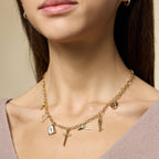 18K Gold-Dipped Faith & Love Charm | Necklace