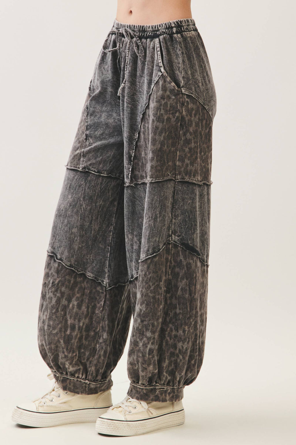 Mineral Washed Cheetah Leopard Balloon Lounge pants HP6948
