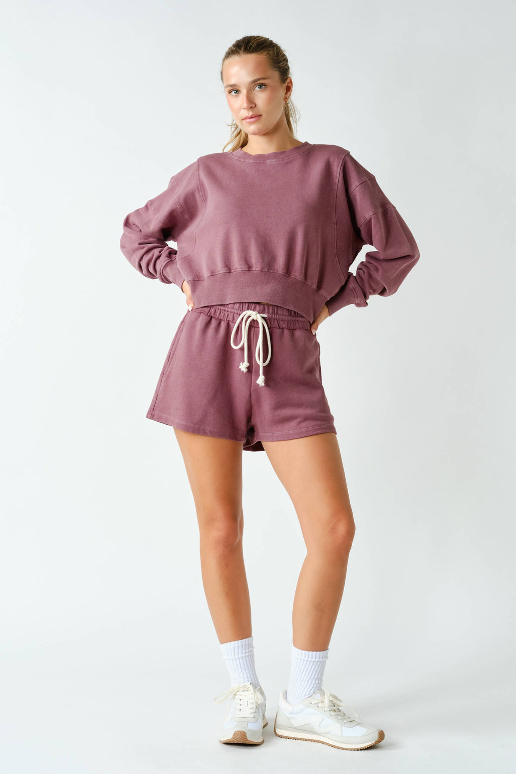 Mineral Wash Luxe Cropped Sweatshirt
