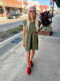 Collar Zipper Pocket Loose Dress